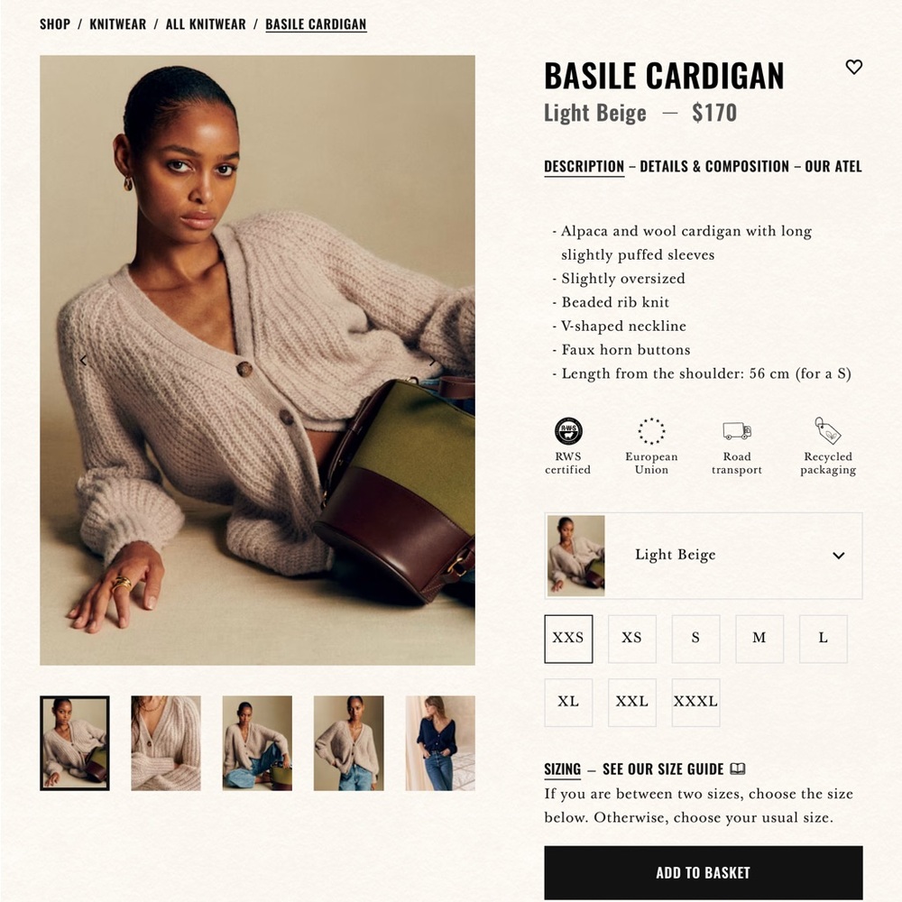 Sezane Cream Knit Sweater - Picture 4 of 4